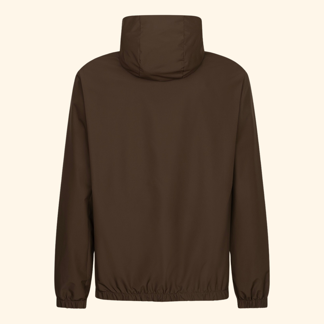 Mocha Brown Hooded Blend Jacket