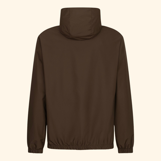 Mocha Brown Hooded Blend Jacket